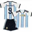 Kids J.ALVÁREZ #9 Argentina Home World Cup Jersey Kit 26-27 Youth Soccer Football 2026-2027
