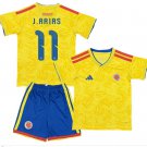 Kids J.ARIAS #11 Colombia Home World Cup Shirt Jersey Kit 26-27 Youth Soccer Football 2026-2027