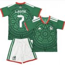 Kids L.ROMO #7 Mexico Home World Cup Shirt Jersey Kit 26-27 Youth Soccer Football 2026-2027