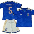 Kids LOCATELLI #5 Italy Home World Cup Shirt Jersey Kit 26-27 Youth Soccer Football 2026-2027