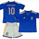 Kids RASPADORI #10 Italy Home World Cup Shirt Jersey Kit 26-27 Youth Soccer Football 2026-2027