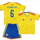 Kids RICHARD RIOS #6 Colombia Home World Cup Shirt Jersey Kit 26-27 Youth Soccer Football 2026-2027