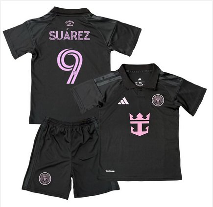 Kids SU&Atilde;�REZ #9 Inter Miami Away Shirt Jersey Kit 26-27 Youth Soccer Football 2026-2027