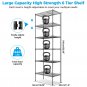 6-Tier Shelf Rack Wire Shelving Unit Storage Height Adjsutable Metal Shelf with 4 Side Hooks, 260lbs
