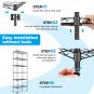 6-Tier Shelf Rack Wire Shelving Unit Storage Height Adjsutable Metal Shelf with 4 Side Hooks, 260lbs
