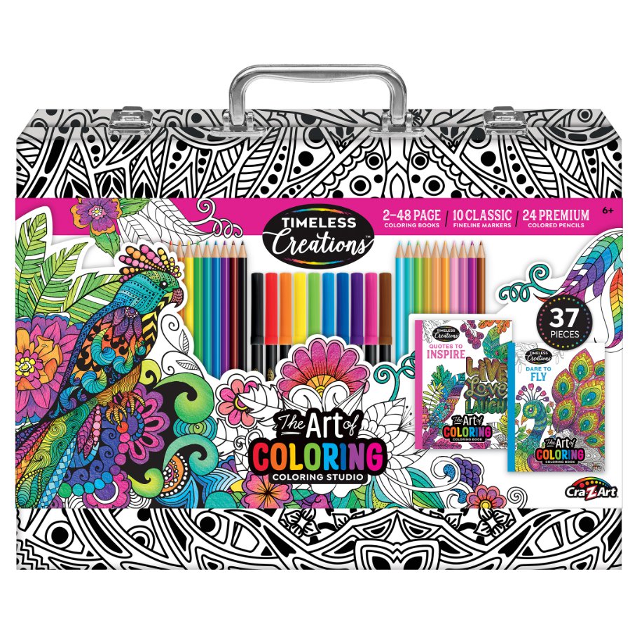 Cra-Z-Art Timeless Creations Multicolor Adult Coloring Drawing Set, Beginner to Expert