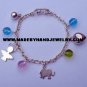 .950 Silver Bracelet with Murano and Silver Charms *EMAIL SIZE FOR AVAILABILITY AND PRICE*