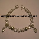Handmade .950 Silver Bracelet with Clear Murano