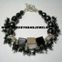 Handmade .950 Silver Bracelet with Black Murano