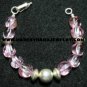 Handmade .950 Silver Bracelet with Pink colored Murano