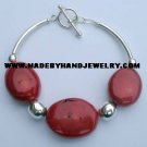 .950 Silver Bracelet with Red Coral *EMAIL SIZE FOR AVAILABILITY AND PRICE*