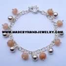 .950 Silver Bracelet with Melon Colored Quartz *EMAIL SIZE FOR AVAILABILITY AND PRICE*