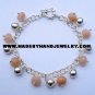 .950 Silver Bracelet with Melon Colored Quartz *EMAIL SIZE FOR AVAILABILITY AND PRICE*