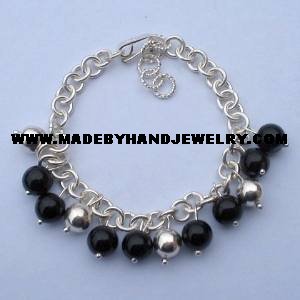 .950 Silver Bracelet with Black Onyx *EMAIL SIZE FOR AVAILABILITY AND PRICE*