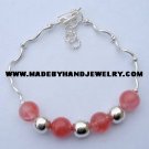.950 Silver Bracelet with Rodocrosite *EMAIL SIZE FOR AVAILABILITY AND PRICE*