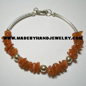 .950 Silver Bracelet with Carnelina *EMAIL SIZE FOR AVAILABILITY AND PRICE*