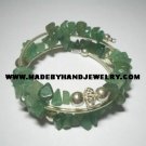 .950 Silver 3 Turn Bracelet with Green Jade *EMAIL SIZE FOR AVAILABILITY AND PRICE*