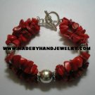 Handmade .950 Silver Bracelet with Red Coral