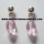 .950 Pure Silver Earrings with Pink colored Murano