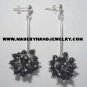 .950 Pure Silver Earrings with Black colored Murano