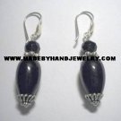 .950 Pure Silver Earrings with Black colored Murano