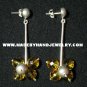 .950 Pure Silver Earrings with Amber colored Murano
