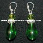 .950 Pure Silver Earrings with Green colored Murano