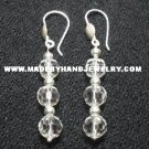 .950 Pure Silver Earrings with Clear Murano