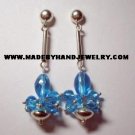 Handmade .950 Pure Silver Earrings with Light Blue Murano