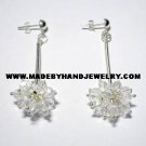 Handmade .950 Pure Silver Earrings with Clear Murano