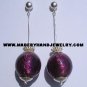 Handmade .950 Pure Silver Earrings with Grape Murano