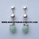 .950 Pure Silver Earrings with Light Blue Agate