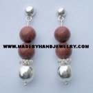 .950 Pure Silver Earrings with Gold Rain