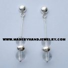 .950 Pure Silver Earrings with Crystal Quartz