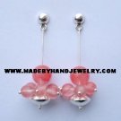 .950 Pure Silver Earrings with Rodocrosite stone
