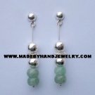 .950 Pure Silver Earrings with Aventurine