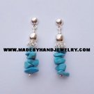 .950 Pure Silver Earrings with Turqoise Stone