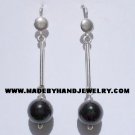 .950 Pure Silver Earrings with Black Onyx