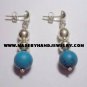 .950 Pure Silver Earrings with Turqoise