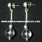 .950 Pure Silver Earrings with Clear Quartz