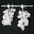 Handmade .950 Pure Silver Earrings with Pink Quartz