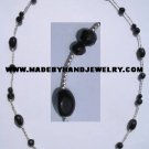 .950 Silver Necklace with Black colored Murano *EMAIL SIZE FOR AVAILABILITY AND PRICE*