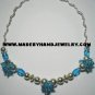 .950 Silver Necklace with Turqoise colored Murano *EMAIL SIZE FOR AVAILABILITY AND PRICE*
