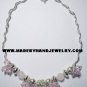 Handmade .950 Silver Necklace with Pink Quartz Stones and Pink Murano