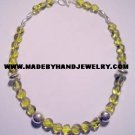 Handmade .950 Silver Necklace with Yellow Colored Murano