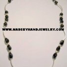 Handmade .950 Silver Necklace with Black Colored Murano