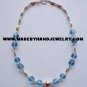Handmade .950 Silver Necklace with Light Blue Colored Murano