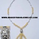 .950 Silver Necklace with Yellow Agate *EMAIL SIZE FOR AVAILABILITY AND PRICE*