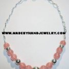 .950 Silver Necklace with Rodocrosite *EMAIL SIZE FOR AVAILABILITY AND PRICE*