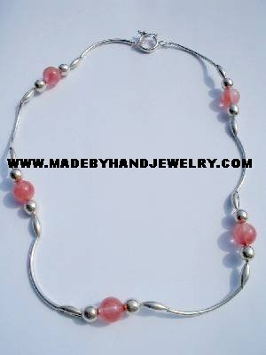 .950 Silver Necklace with Rodocrosite *EMAIL SIZE FOR AVAILABILITY AND PRICE*